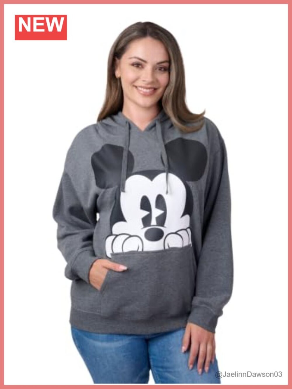 Disney Mickey Mouse Peeking Pullover Hoodie Sweatshirt